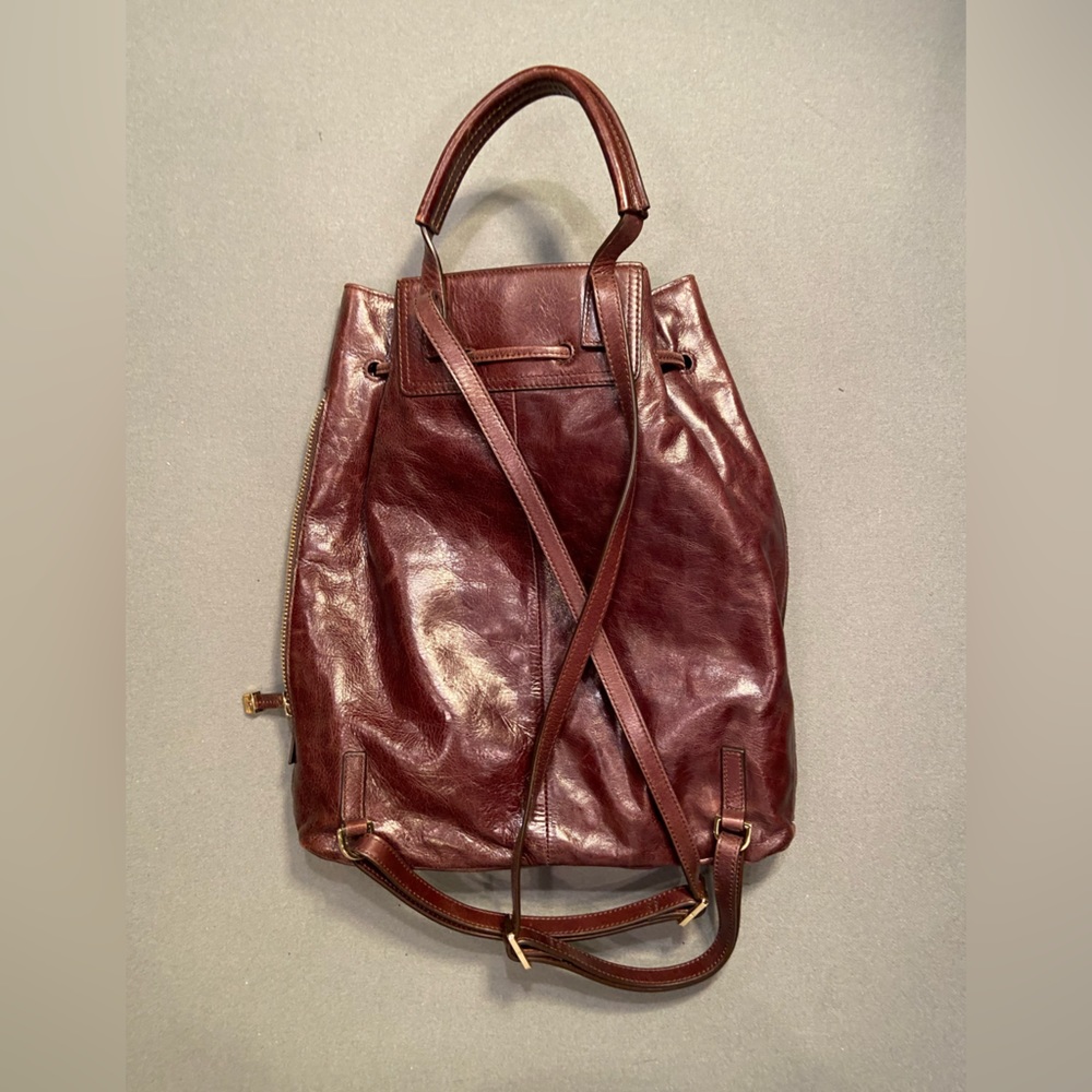 Halston Suede Drawstring Backpack, Brown, Modern … - image 2